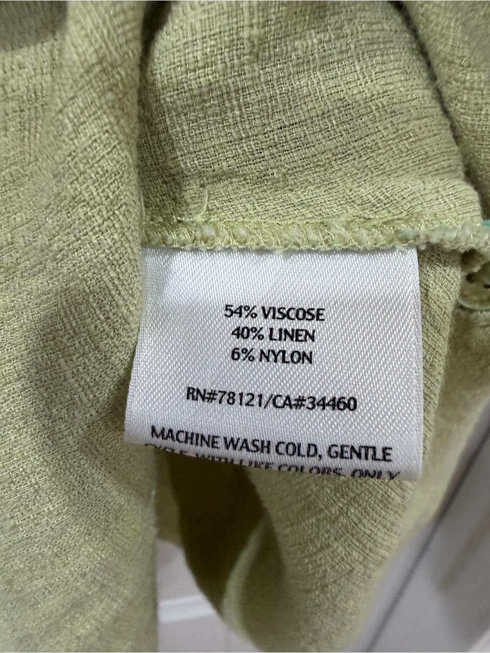 EUC Eileen Fisher Olive-Green Button Front Tunic Linen Blend - Picture 4 of 5
